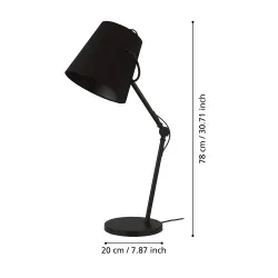 GRANADILLOS CZARNY OPRAWA STOŁOWA 1X E27/ 40W STAL/ TKANINA