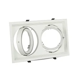 VT-7222-W BIAŁY OPRAWA SUFITOWA PT 2X G53/ AR111 20W IP20 PROSTOKĄT 175X325 ALUMINIUM