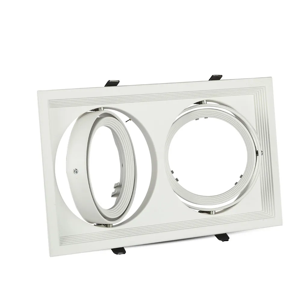 VT-7222-W BIAŁY OPRAWA SUFITOWA PT 2X G53/ AR111 20W IP20 PROSTOKĄT 175X325 ALUMINIUM