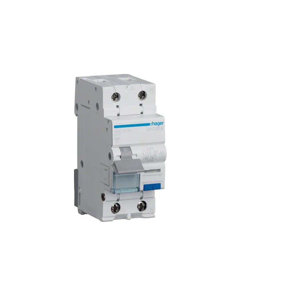 ADC910D B 10A/ 30MA/AC WYŁĄCZNIK RÓŻNICONADPRĄDOWY B 10A 1P+N 2M 30MA AC 6KA