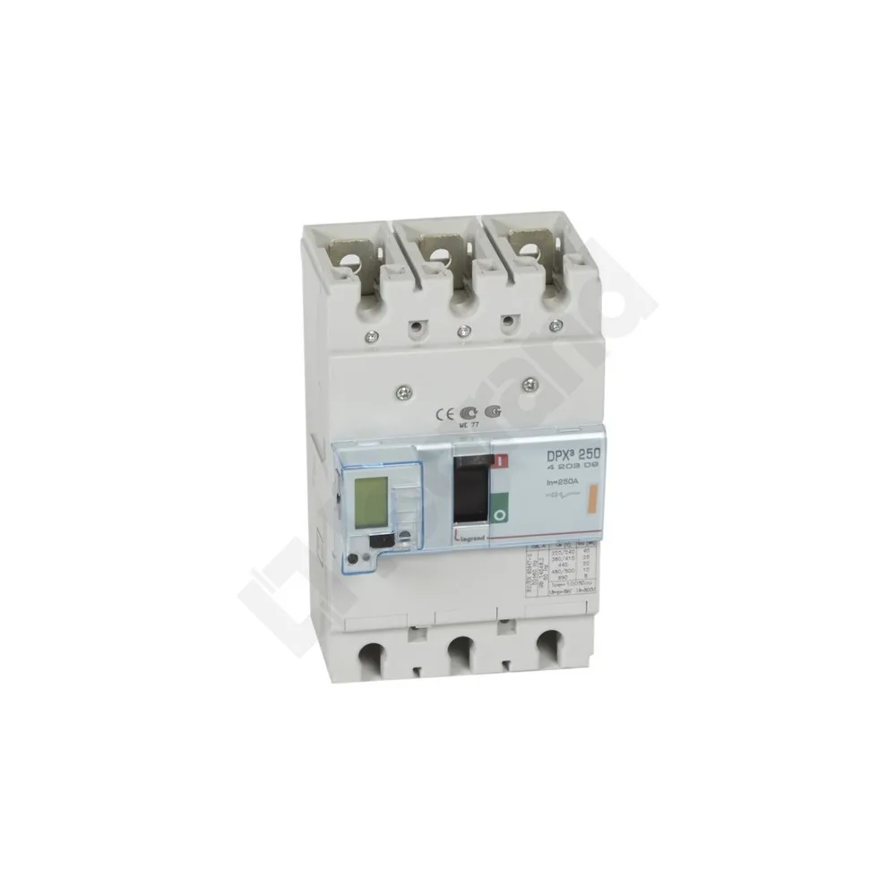 DPX3 250 WYŁĄCZNIK MOCY 250A 3P 25KA 400V AC ZACISKI ŚRUBOWE WYZWALACZ ELEKTRONICZNY
