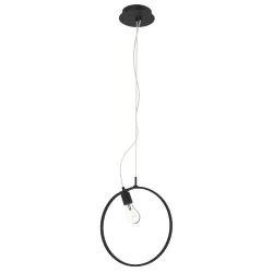 SKIROS CZARNY OPRAWA WISZĄCA 1X60W E27 + LED 12W NW 4000KK IP20 METAL/ AKRYL