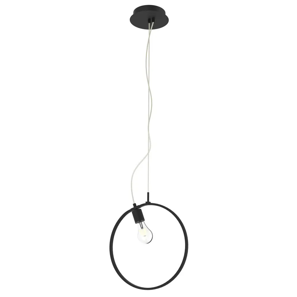 SKIROS CZARNY OPRAWA WISZĄCA 1X60W E27 + LED 12W NW 4000KK IP20 METAL/ AKRYL