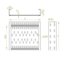 KSP200H100/6 N KORYTKO KABLOWE 200H100 SAMONOŚNE 6M 1.5 MM