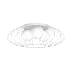 KRONOS BIAŁY OPRAWA SUFITOWA PLAFON 3X E14/ 40W IP20 METAL/ SZKŁO