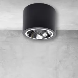 REDONDO CZARNY OPRAWA SUFITOWA TUBA NT 1X GU10 AR111/ 10W IP20 ALUMINIUM