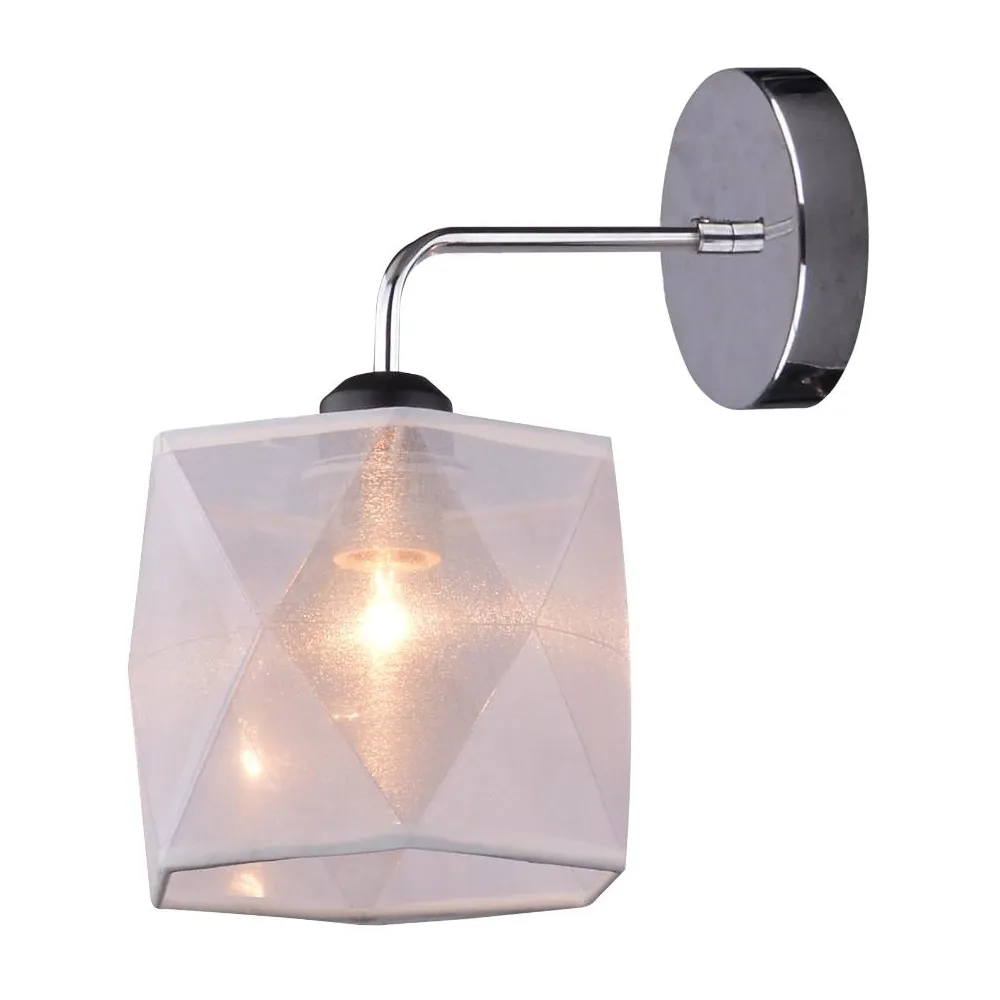 NOSJA CHROM/ BIAŁY OPRAWA ŚCIENNA KINKIET NT 1X E27/ 40W IP20 METAL/ TKANINA
