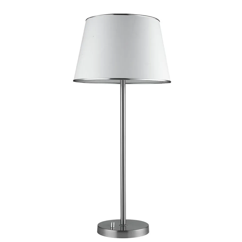 IBIS SREBRNY/ BIAŁY OPRAWA STOŁOWA NOCNA 1X E14/ 40W IP20 METAL/ TKANINA
