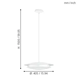MONEVA-C BIAŁY OPRAWA WISZĄCA LED 18W 2700K-6500K 2300LM IP20 STAL/ TWORZYWO