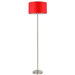 ESTELLA SREBRNY/ CZERWONY OPRAWA PODŁOGOWA 1X E27/ 60W IP20 METAL/ TKANINA