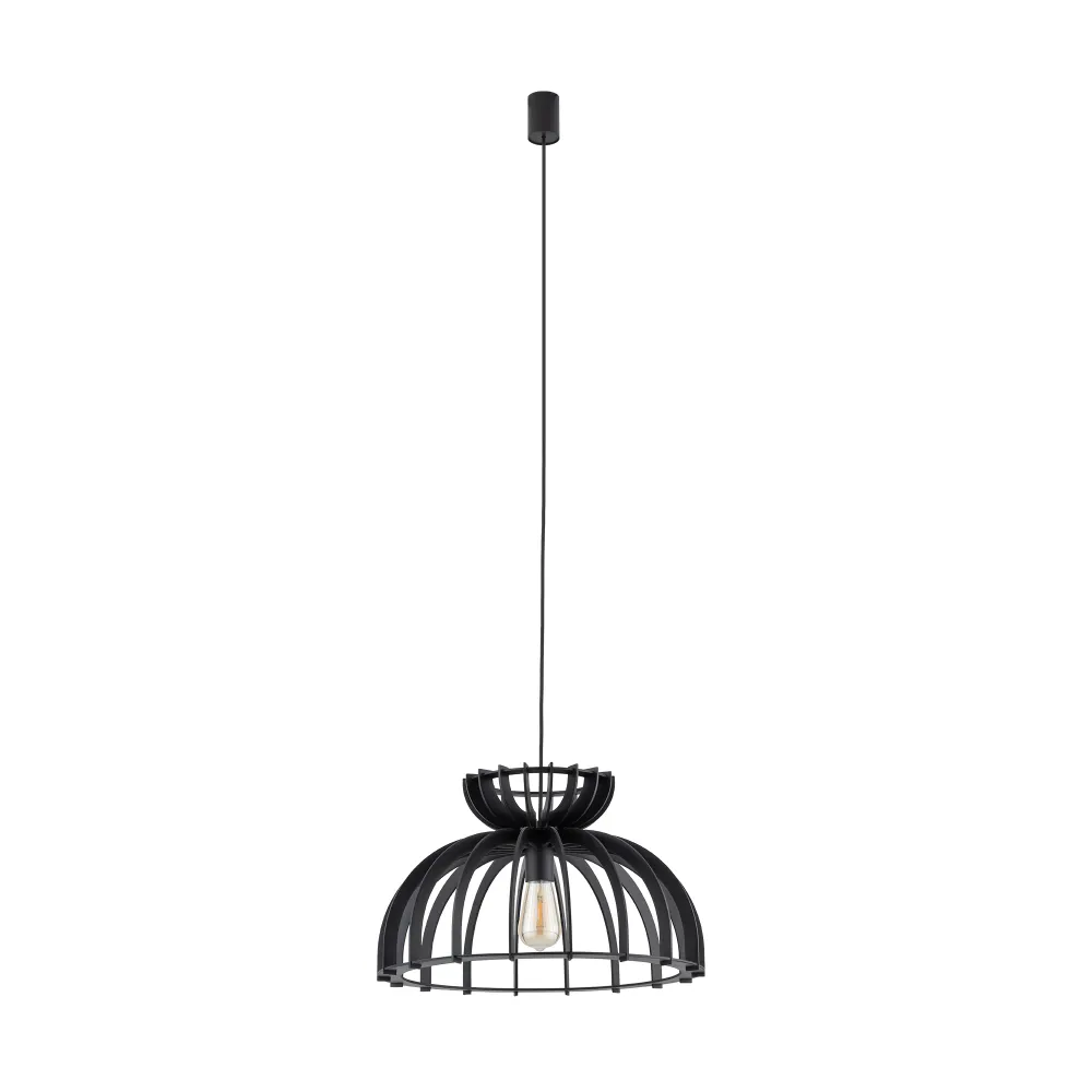 KYMI C CZARNY OPRAWA WISZĄCA 1X E27 25W IP20 SKLEJKA/ STAL LAKIEROWANA