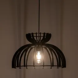 KYMI C CZARNY OPRAWA WISZĄCA 1X E27 25W IP20 SKLEJKA/ STAL LAKIEROWANA
