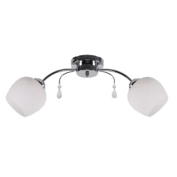 ZACHERA CHROM/ BIAŁY OPRAWA SUFITOWA 2X E27/ 40W IP20 METAL/ SZKŁO