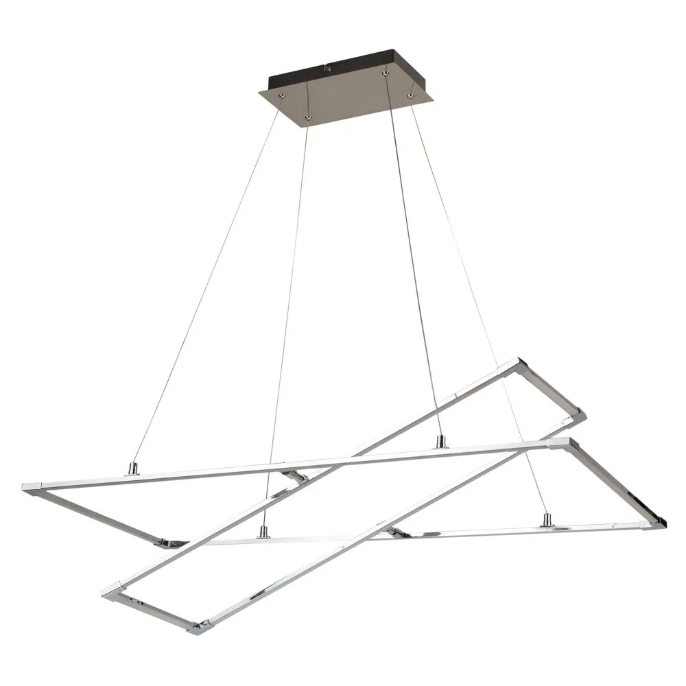 KSEROS SREBRNY OPRAWA WISZĄCA LED 45W NW 4000K IP20 METAL/ AKRYL