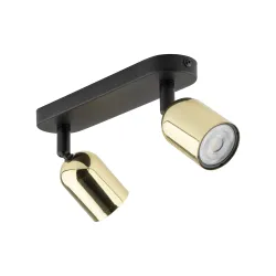 TOP GOLD CZARNY/ ZŁOTY OPRAWA SUFITOWA SPOT NT 2X GU10/ 10W IP20 METAL/ TWORZYWO