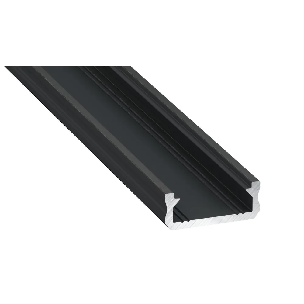 PROFIL ALUMINIOWY CZARNY TYP D 1M + KLOSZ MLECZNY ALUMINIUM