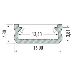 PROFIL ALUMINIOWY CZARNY TYP D 1M + KLOSZ MLECZNY ALUMINIUM