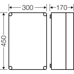MI 0300 PUSZKA INSTALACYJNA NT 450X300X170 WLK.3 POKRYWA PRZEZROCZYSTA IP65 IK08/II SZARY