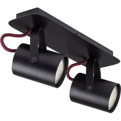 KAMERA CZARNY/ CZERWONY OPRAWA SUFITOWA NT SPOT 2X GU10/ 25W IP20 STAL LAKIEROWANA