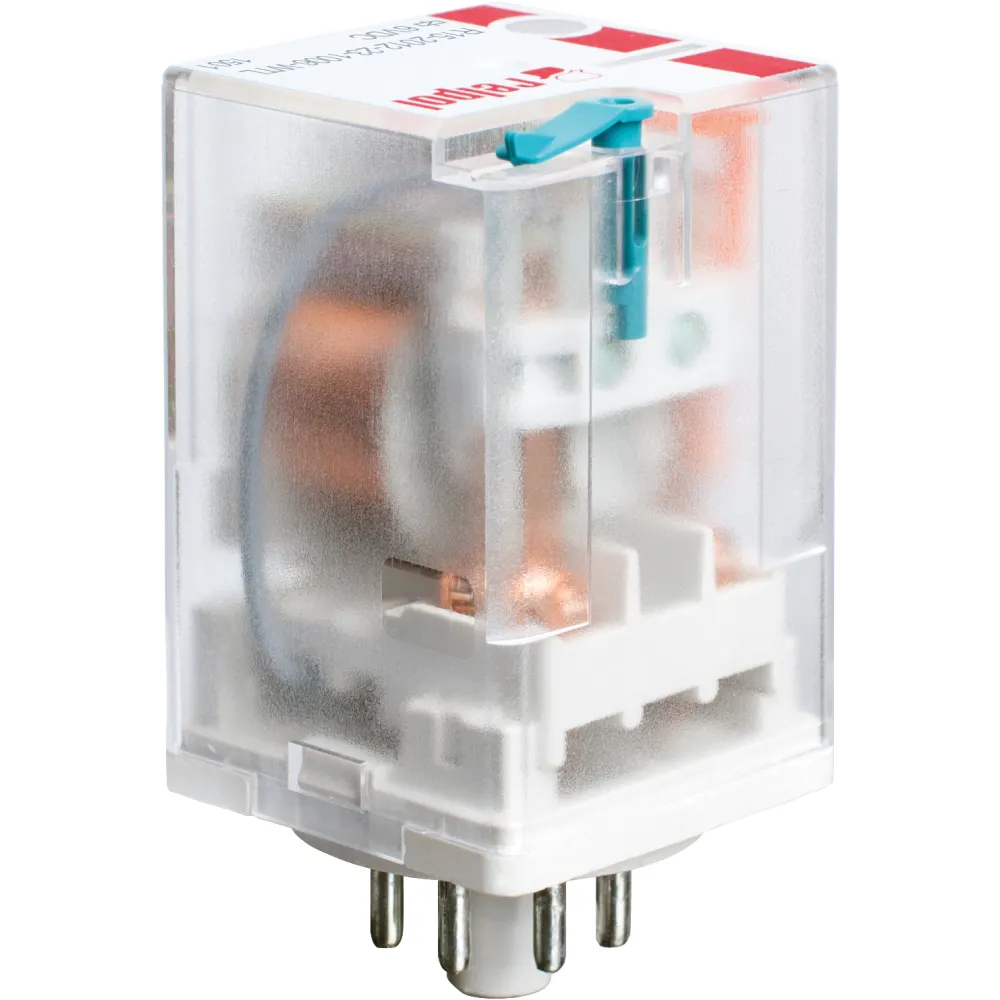 R15-2012-23-1220-WT PRZEKAŹNIK PRZEMYSŁOWY 10A 2P 220V DC WTYKOWY + WSKAŹNIK, PRZYCISK TESTUJĄCY