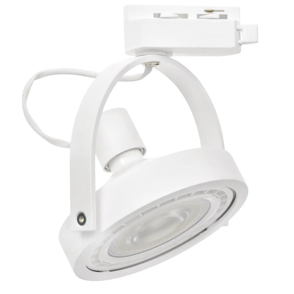LUGAR BIAŁY OPRAWA SYSTEMOWA SPOT JEDNOOBWODOWA 1X GU10 AR111/ 10W IP20 ALUMINIUM