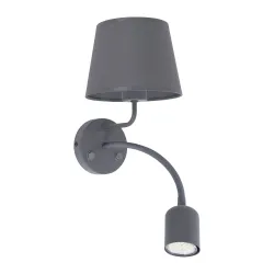 MAJA GRAY GRAFIT OPRAWA ŚCIENNA KINKIET NT 1X E27/ 60W + 1X GU10/ 10W METAL/ TKANINA