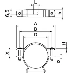 ASL 733 53 G OBEJMA DYSTANSOWA, Z OTWOREM