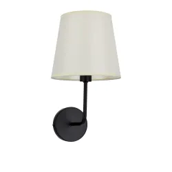 PASTERI CZARNY/ BEŻOWY OPRAWA ŚCIENNA KINKIET NT 1X E14/ 40W IP20 METAL/ TKANINA