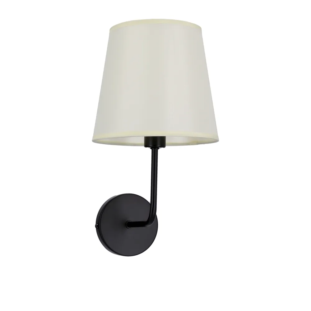 PASTERI CZARNY/ BEŻOWY OPRAWA ŚCIENNA KINKIET NT 1X E14/ 40W IP20 METAL/ TKANINA