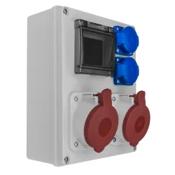 R-BOX 240R 4S ROZDZIELNIA BUDOWLANA 2X 250V 2X 32A/5P IP44 PUSTE OKNO