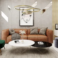 GALAXIA ZŁOTY MAT OPRAWA WISZĄCA LED 85W WW 3500K 5100LM IP21 METAL/ TWORZYWO