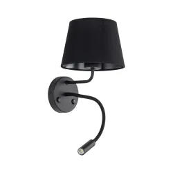 MAJA CZARNY OPRAWA ŚCIENNA OPRAWA ŚCIENNA KINKIET 2 E27 LED/ 15W+G9 LED/ 8W METAL TWORZYWO TKANINA
