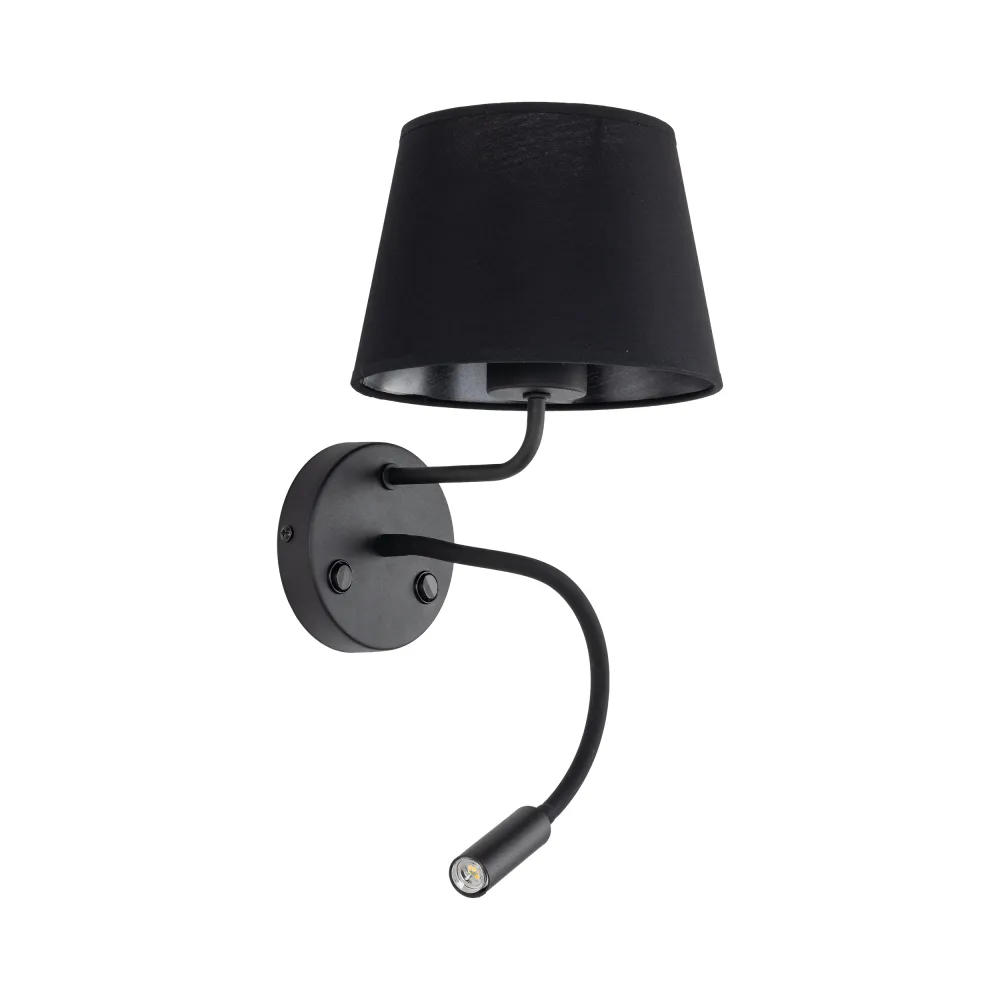 MAJA CZARNY OPRAWA ŚCIENNA OPRAWA ŚCIENNA KINKIET 2 E27 LED/ 15W+G9 LED/ 8W METAL TWORZYWO TKANINA