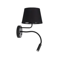 MAJA CZARNY OPRAWA ŚCIENNA OPRAWA ŚCIENNA KINKIET 2 E27 LED/ 15W+G9 LED/ 8W METAL TWORZYWO TKANINA