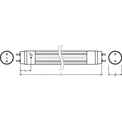 SUBSTITUBE ENTRY EM 8W 865 ŚWIETLÓWKA LINIOWA LED 8W 230V G13 T8 865 CW 6500K 900LM 600MM 360ST