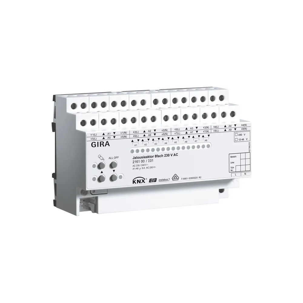 WYROBNIK ŻALUZJOWY 8-KANAŁOWY 230V AC URZ. MODUŁ. KNX