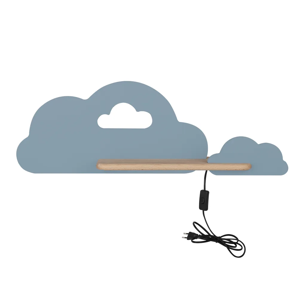 CLOUD NIEBIESKI OPRAWA ŚCIENNA KINKIET NT LED 5W NW 4000K 250LM IP20 Z PRZEWODEM METAL/ DREWNO