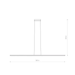 BAR LED L BIAŁY OPRAWA WISZĄCA LED 27W WW 3000K 1300LM IP20 ALUMINIUM LAKIEROWANE/ STAL/ PMMA