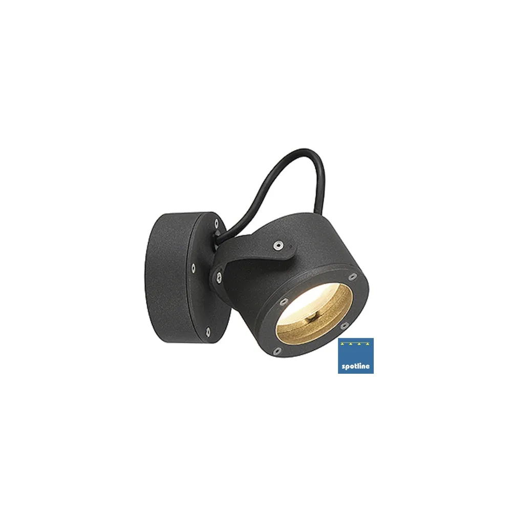 SITRA ANTRACYT OPRAWA ŚCIENNA KINKIET NT 1X GX53/ 9W IP44 ALUMINIUM/ SZKŁO
