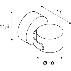 SITRA ANTRACYT OPRAWA ŚCIENNA KINKIET NT 1X GX53/ 9W IP44 ALUMINIUM/ SZKŁO