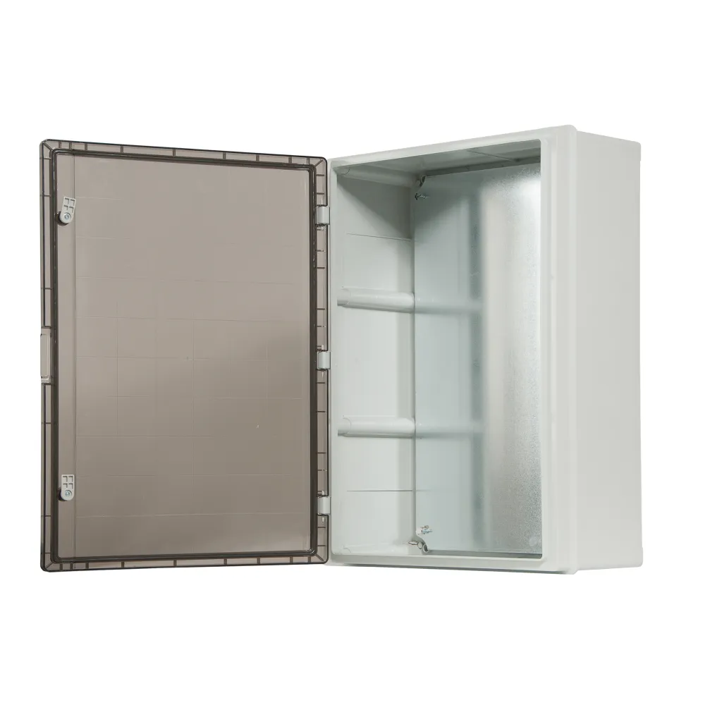 C.1604-P  OBUDOWA PLASTIKOWA NT 711X511X253.5 IP65 IK10 DRZWI TRANSPARENTNE Z PŁYTĄ SZARY