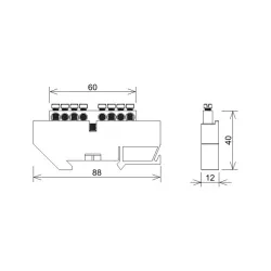 LZP0801-N LISTWA ZACIS.OCHRONNA8-MODU./4X16MM2+4X10MM2/N/TM/