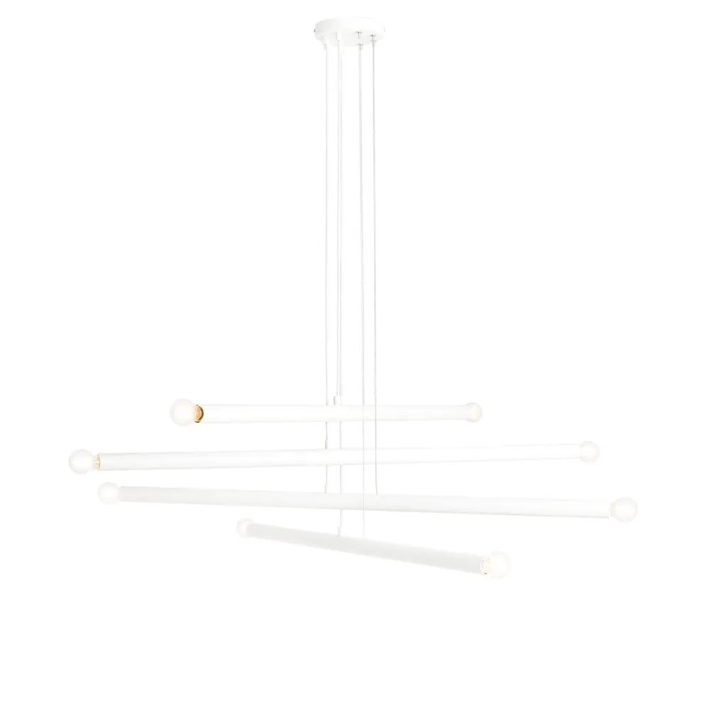 TUBO 8 BIAŁY OPRAWA SUFITOWA WISZĄCA 8X E14/ 40W IP20 METAL