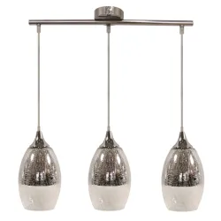 CELIA SREBRNY OPRAWA WISZĄCA 3X E27/ 60W IP20 METAL/ SZKŁO