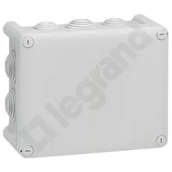 PLEXO PUSZKA INSTALACYJNA NT 155X100X74 IP55 IK07 10 PRZEPUSTÓW SZARY