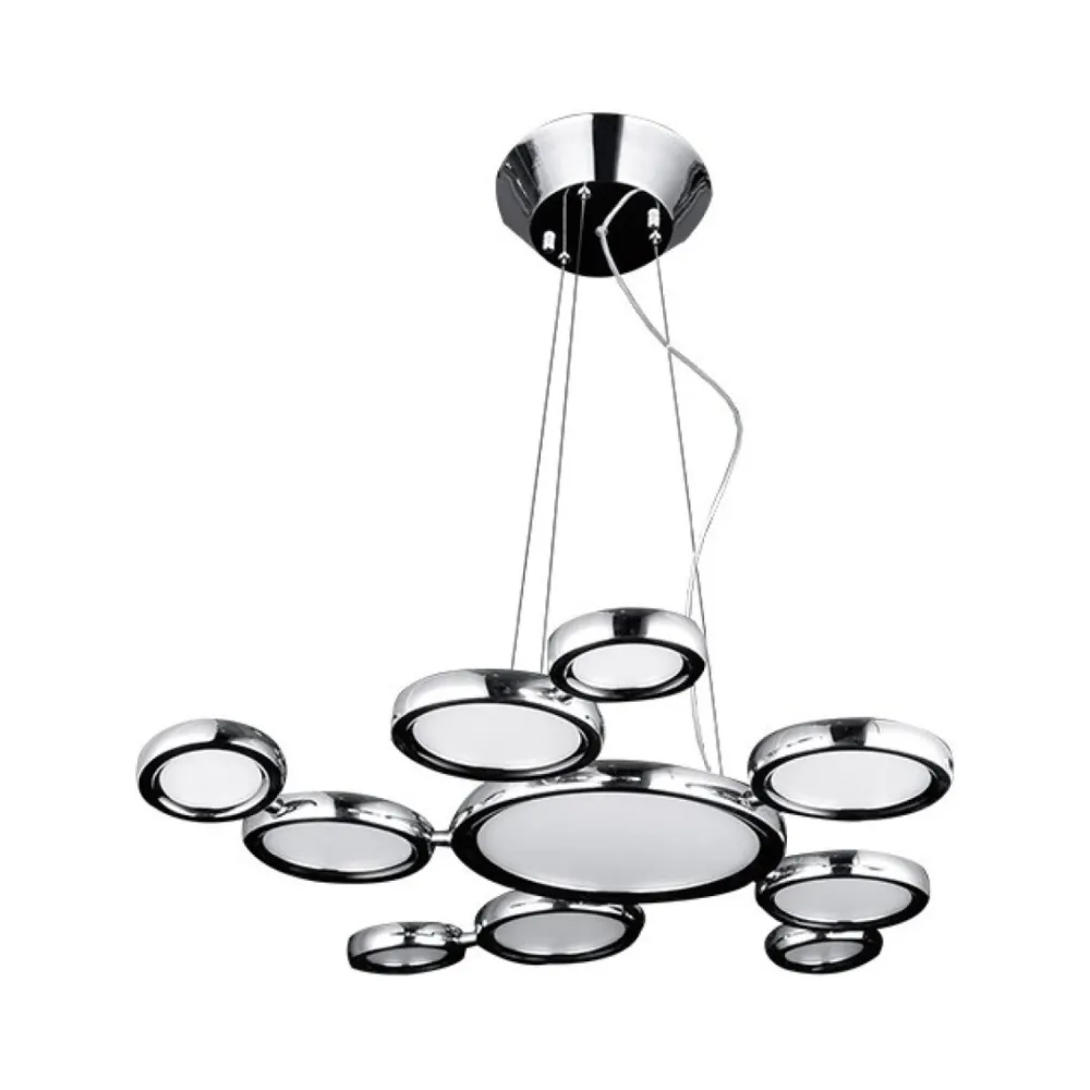 SATELLITE BIAŁY/ CHROM OPRAWA WISZĄCA 11 LED 106W WW 3000K 3779LM IP20 ALUMINIUM/ PVC