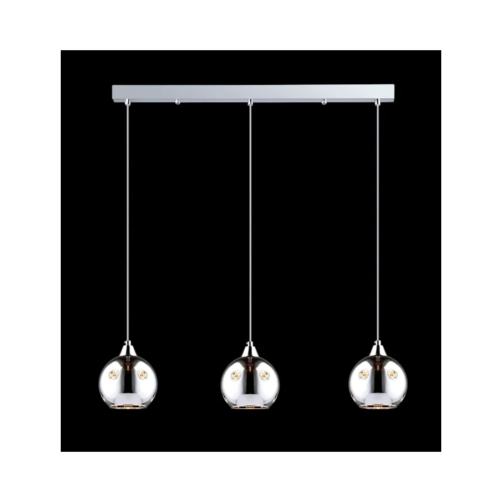 MARTIN CHROM OPRAWA WISZĄCA 3X E14/ 40W IP20 ALUMINIUM/ STOP METALI/ SZKŁO