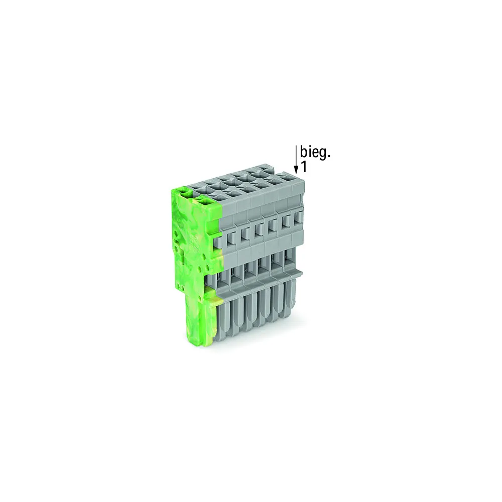 1-PRZEWODOWE GNIAZDO CAGE CLAMP®, SZARY/ŻÓŁTO-ZIELONY