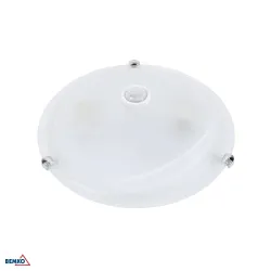 TAZAN BIAŁY OPRAWA SUFITOWA PLAFON 2X E27 40W IP20 IK02 + CZUJNIK RUCHU FI300 120ST STAL/ SZKŁO