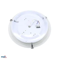 TAZAN BIAŁY OPRAWA SUFITOWA PLAFON 2X E27 40W IP20 IK02 + CZUJNIK RUCHU FI300 120ST STAL/ SZKŁO
